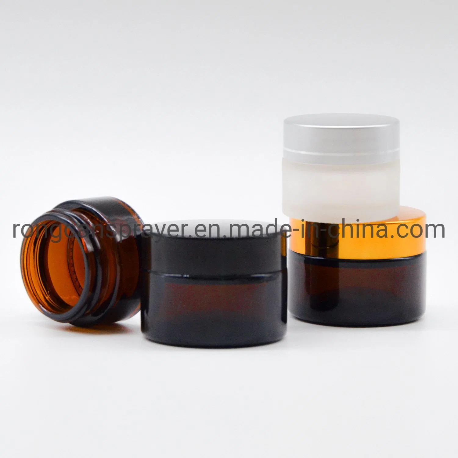 High Quality 30ml 50ml 100ml Colored Body Face Cream Jar Round Cosmetic Glass Jar with Screw Lid Metal Lid