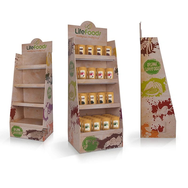 Nut Paper Shelf Display Display-Regal Farbdruck-Display Regal für Supermarkt Convenience Store