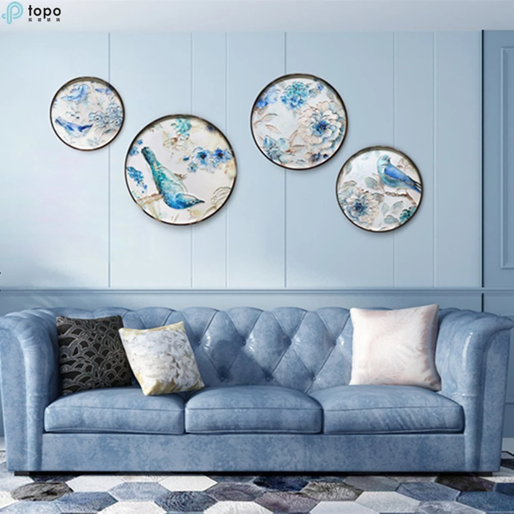 Chinese 400mm Circle Decorative Wall Hanging Oil Painting for Home Decor (MR-YB6-2054A)