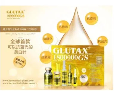 Venta en caliente Italia Marca inyectable Glutax 1800000GS Glutatión inyección o. Goteo para el blanqueamiento de la piel