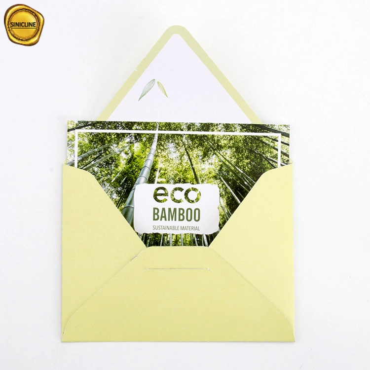 Sinicline Sustainable Bamboo Fiber Paper Eco Friendly Thank You Cards with Envelope