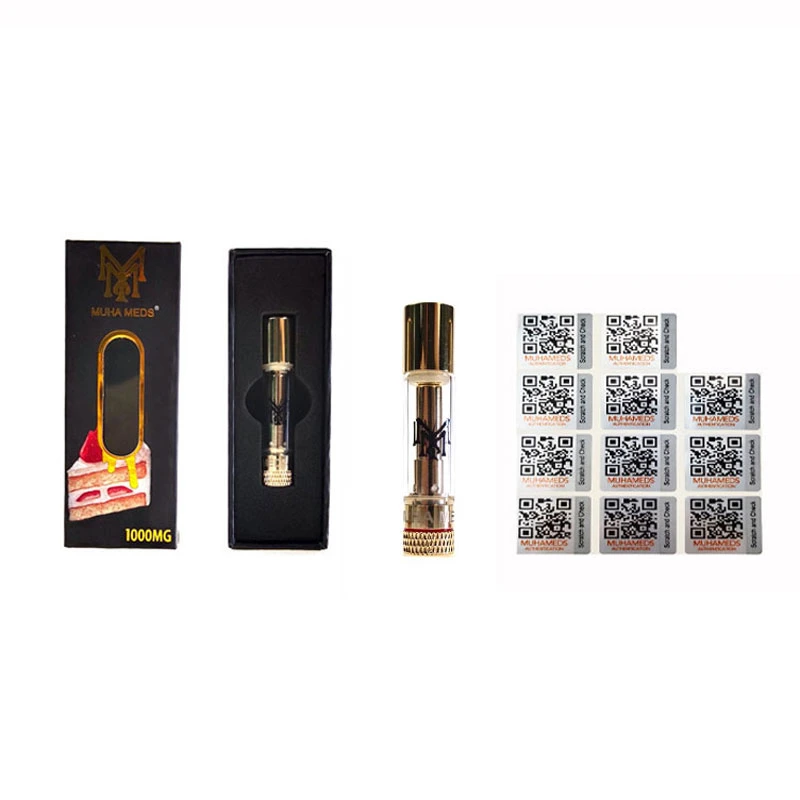 En Stock de Venta caliente 510 Tornillo de rosca de metal cerámica de 0.8ml de punta del lápiz de Vape Muha Meds Carts