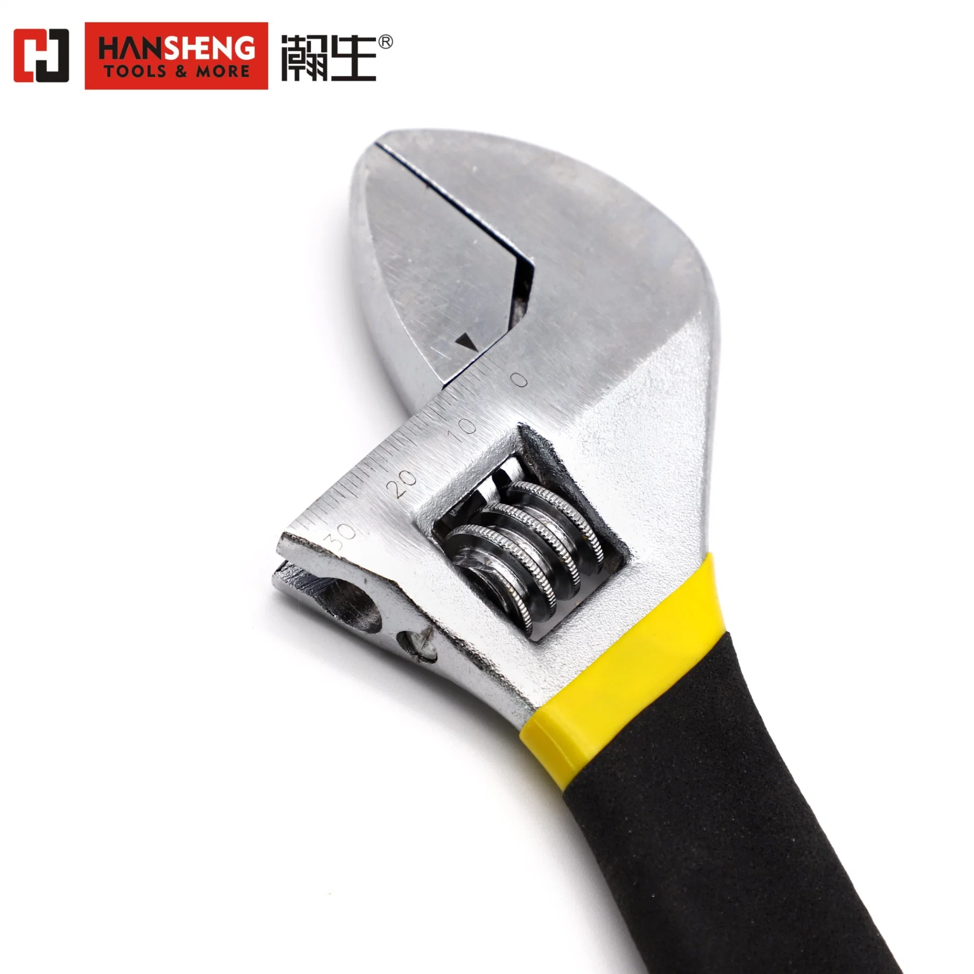 Chrome Plated, Adjustable Wrench, 6 Inch, Made of Carbon Steel, Chrome Plated, with Scale,