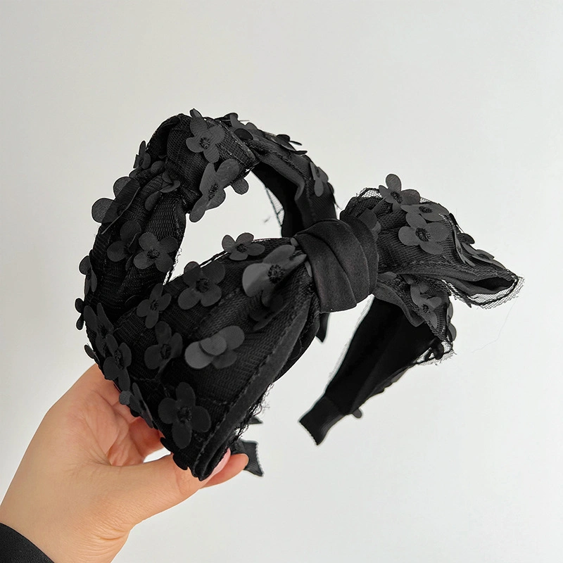 Fleur noir personnalisé Bowknot maille d'Accessoires de cheveux Le commerce de gros