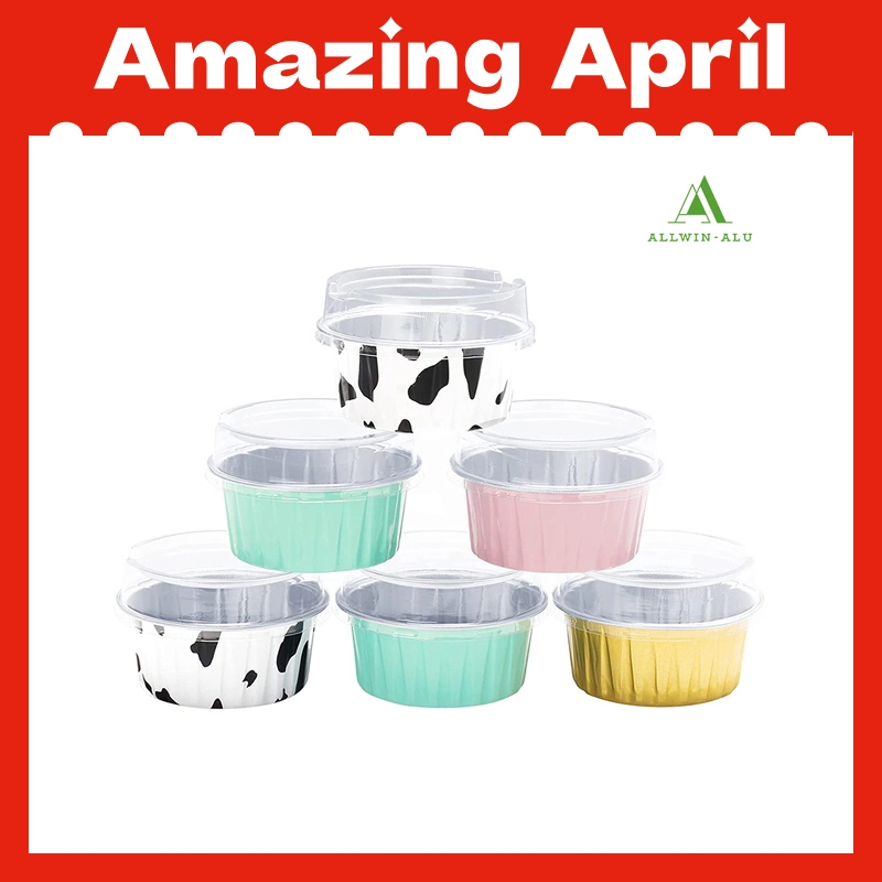 Factory Direct Sale Kitchen Use Disposable Good Price Color Aluminum Foil Wrinkle Container Disposable Products Cake Cup Food Packaging