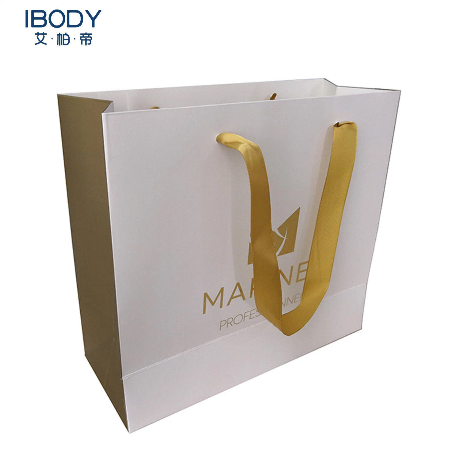 Custom Printed White Shopping Paper Bag, Small Fancy Gift Paper Bag for Clothing