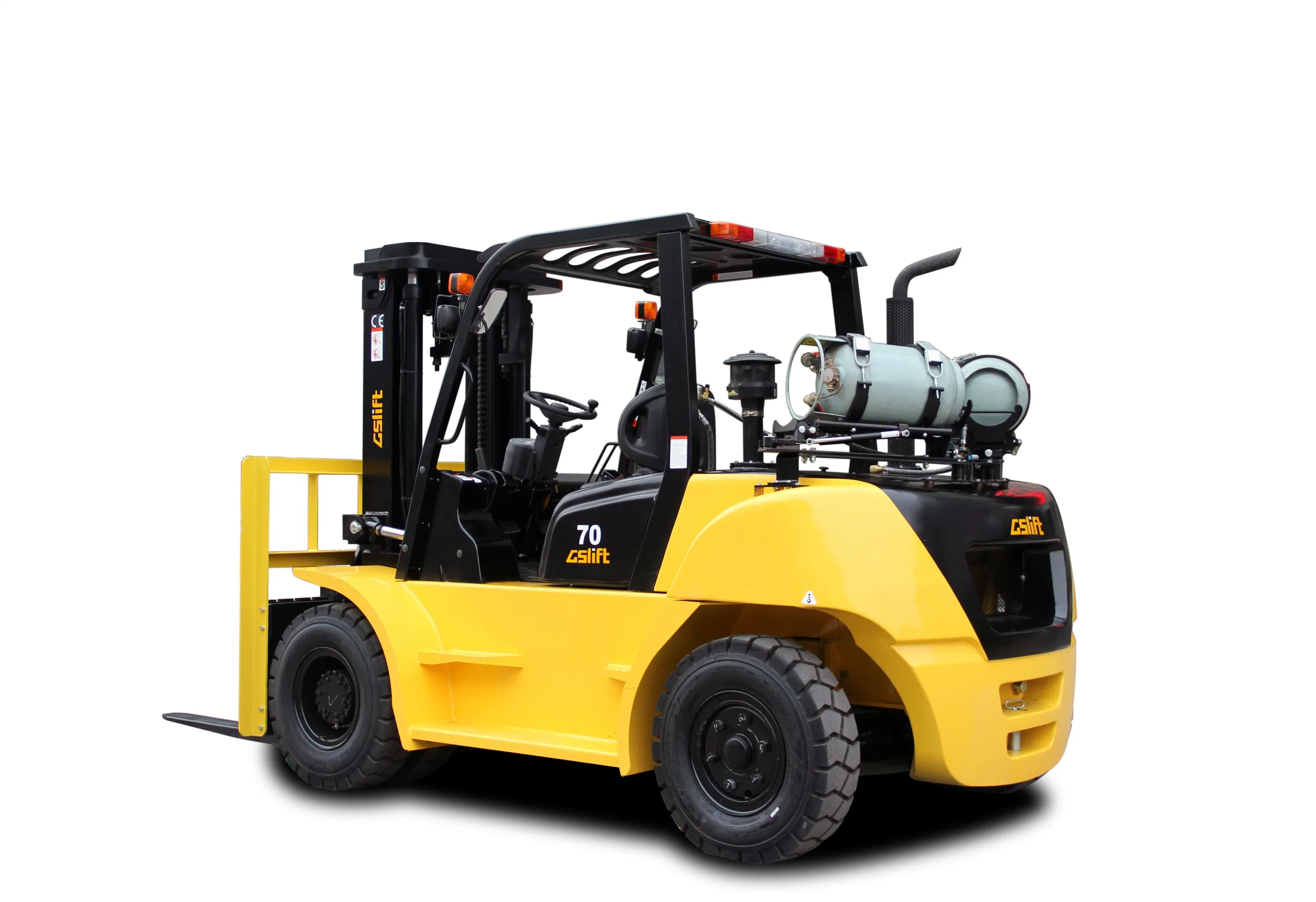 China Heavy Duty Lifting Equipment New 7 Ton LPG/Gasoline/Gas Low Mast Forklift Truck Price