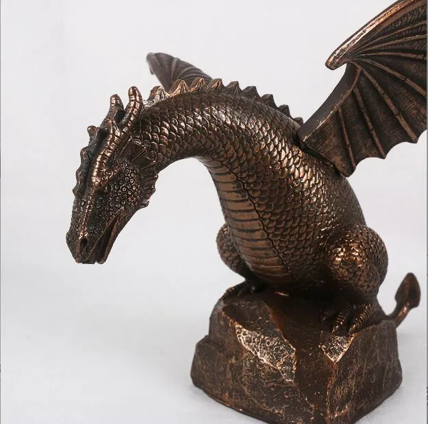 Hot Sales Flying Water Spray Dragon Ployresin Ornament Resin Statue