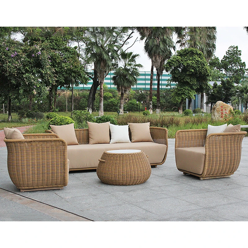 New Arrival Luxury Design European Outdoor Furniture Modern Rope Weaving Garden Patio Balcony Modular Sofa Sets