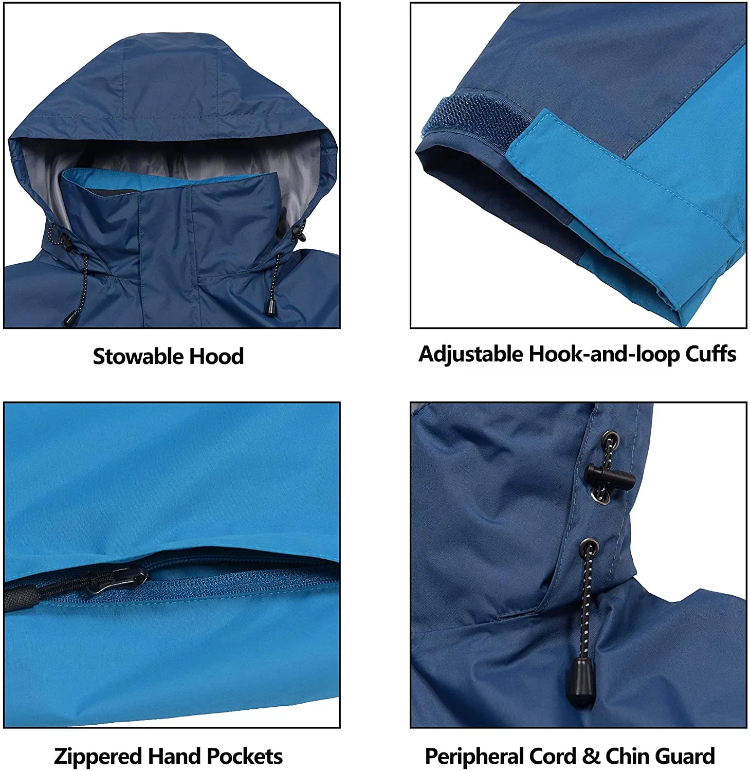 Men&prime; S Outdoor Sports Hooded Windproof Jacket Waterproof Rain Coat