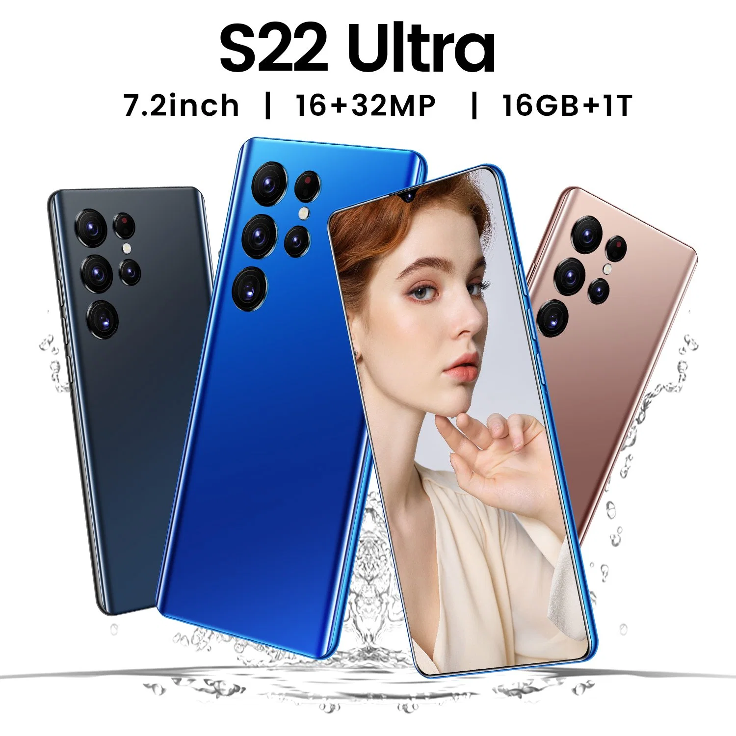 Viqee Phones International Trade Hot Sale Brand New Smart Mobile Phone Model S22 Ultra 7.2 Inches 16GB+1 Tb Android Phone, OEM/ODM Ready in Stock