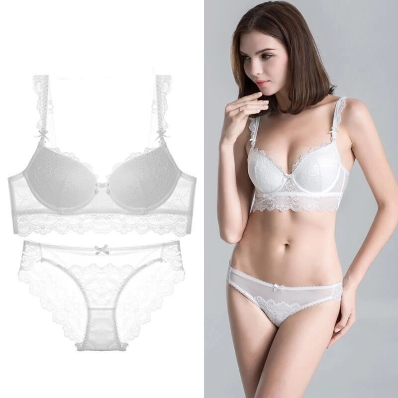 Ladies Fashion Lace Bra and Panty Set Lace Underwear Set Sexy Lingerie