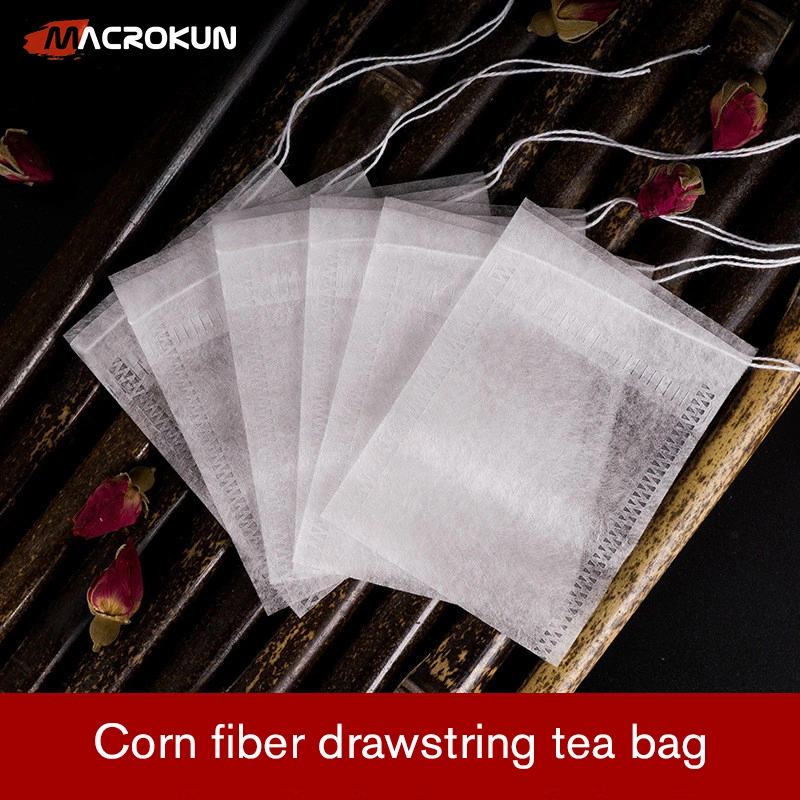 Disposable Corn Fiber Drawstring Tea Bag Filter Bag Empty Tea Bag