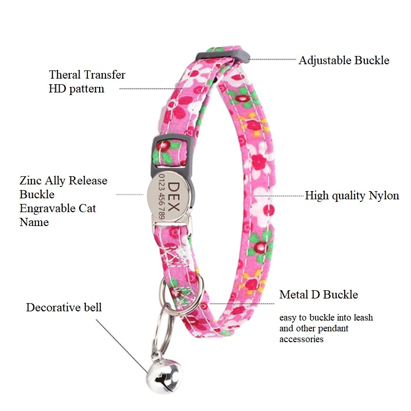 Pet Supplies 2023 New Style Pet Collar Cuteengrable Pet Name Cat Collar