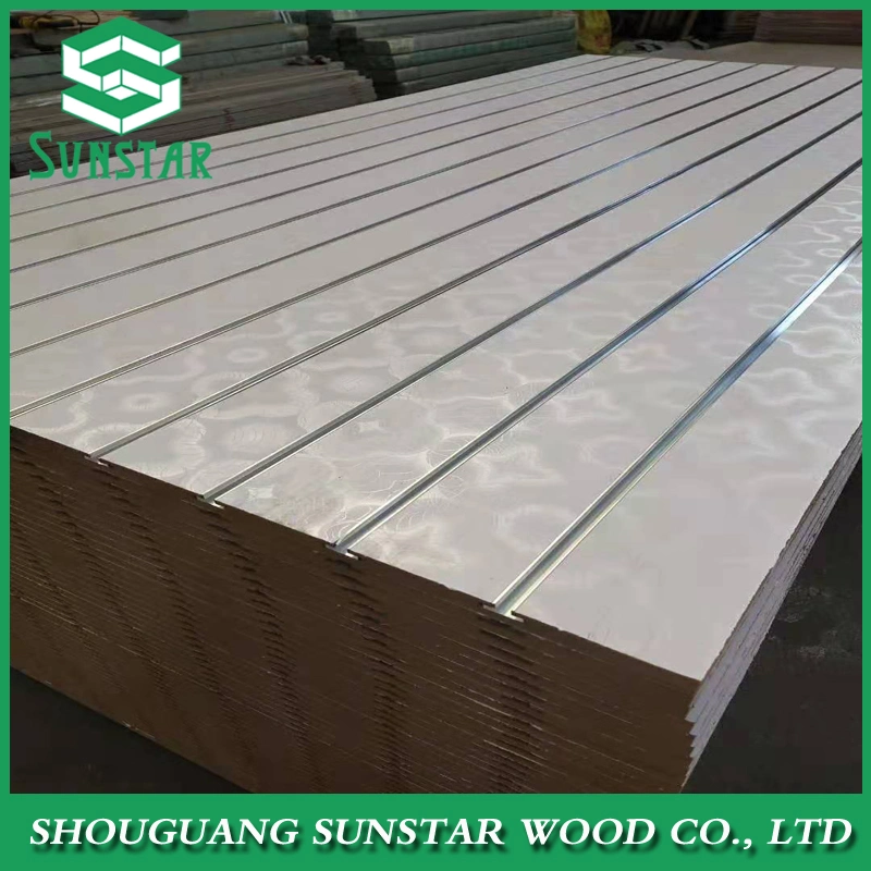 16mm, 17mm, 18mm MDF Melamine Slat/Slot Board Used Slatwall Panels