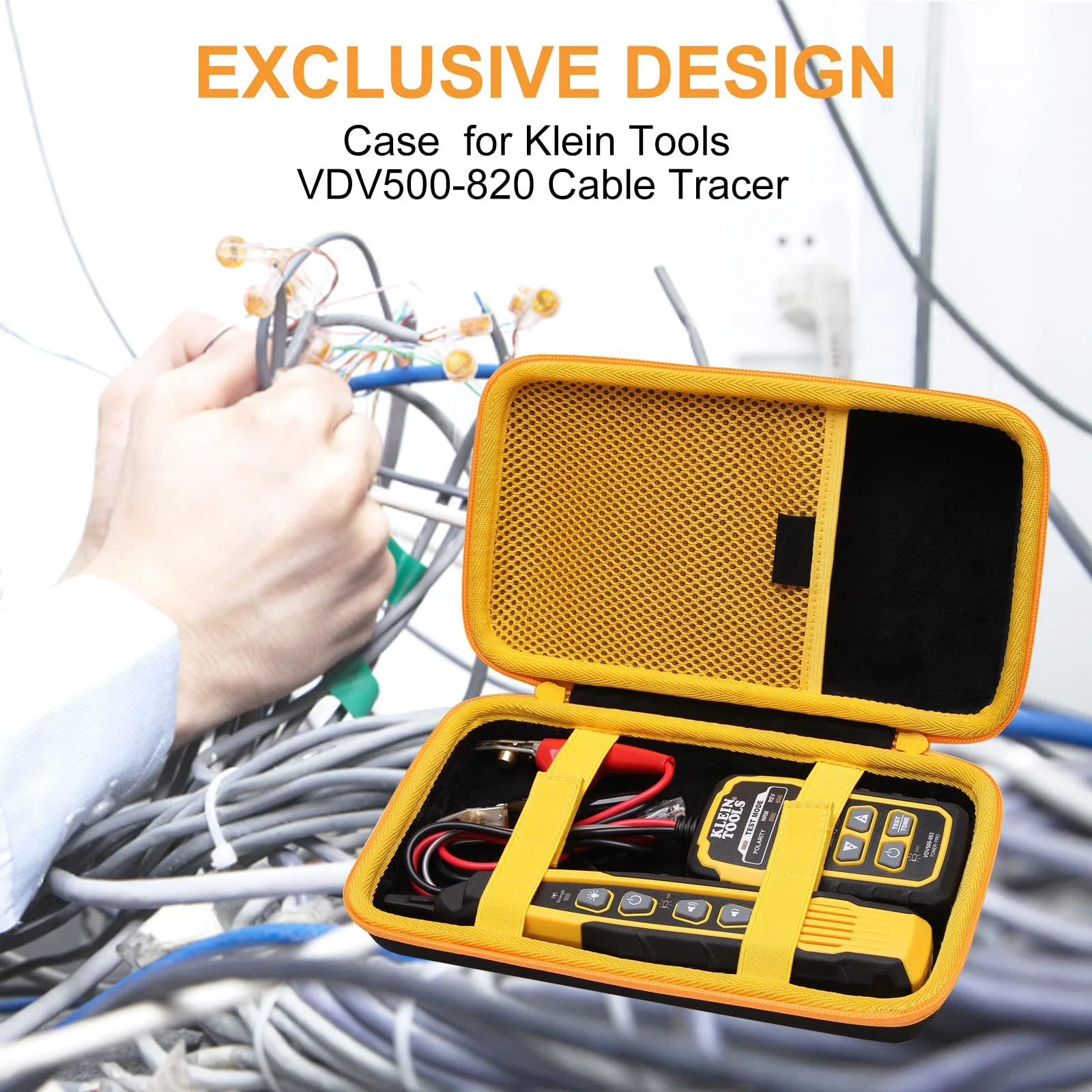 Kit de teléfono de disco duro de EVA para Klein Cable Tracer Bolsa de almacenamiento de herramientas