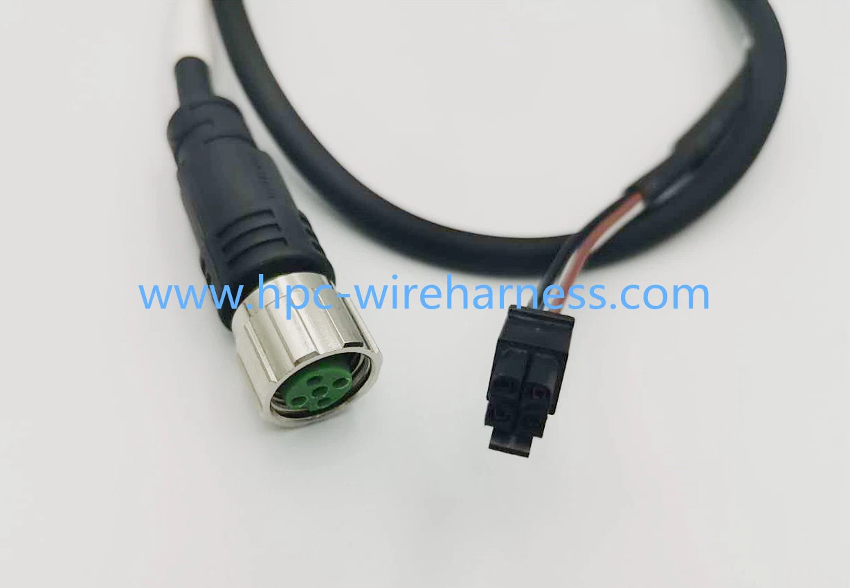 M12 5p Female Straight Type Wire Harness Monitor Signal Cable Assembly