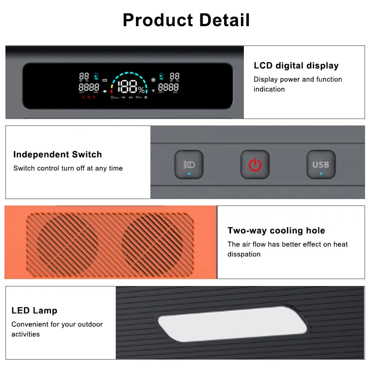 Home UPS LiFePO4 Battery 110V 1500W Emergency Outdoor Solar Charging Banks Portable Power Station 2000 Watt Inverter Generator