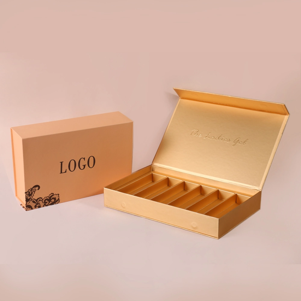 Wholesale/Supplier Cardboard Matt Gold Logo Gift Boxes with Glass Stone Container Raw