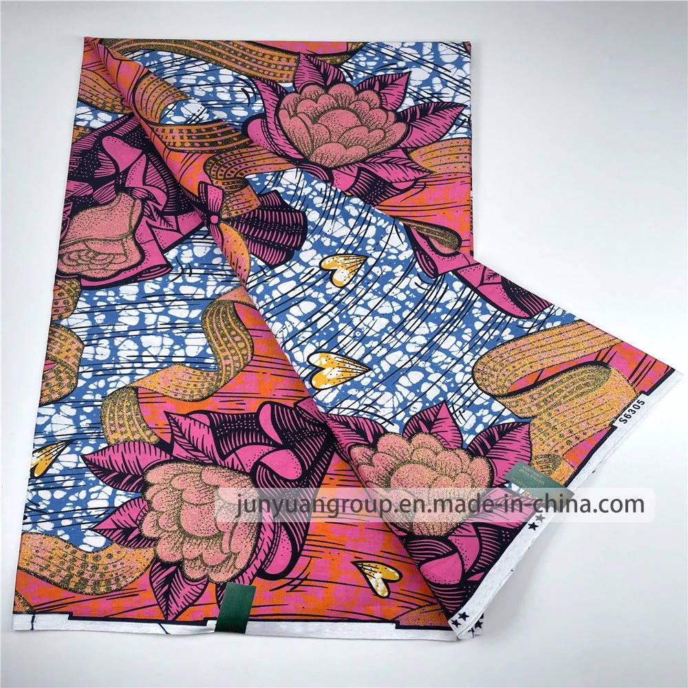 Factory Price Wax African Fabrics Ethnic Ankara Wax Print 6 Yards for Party Dresses and DIY Fabrics