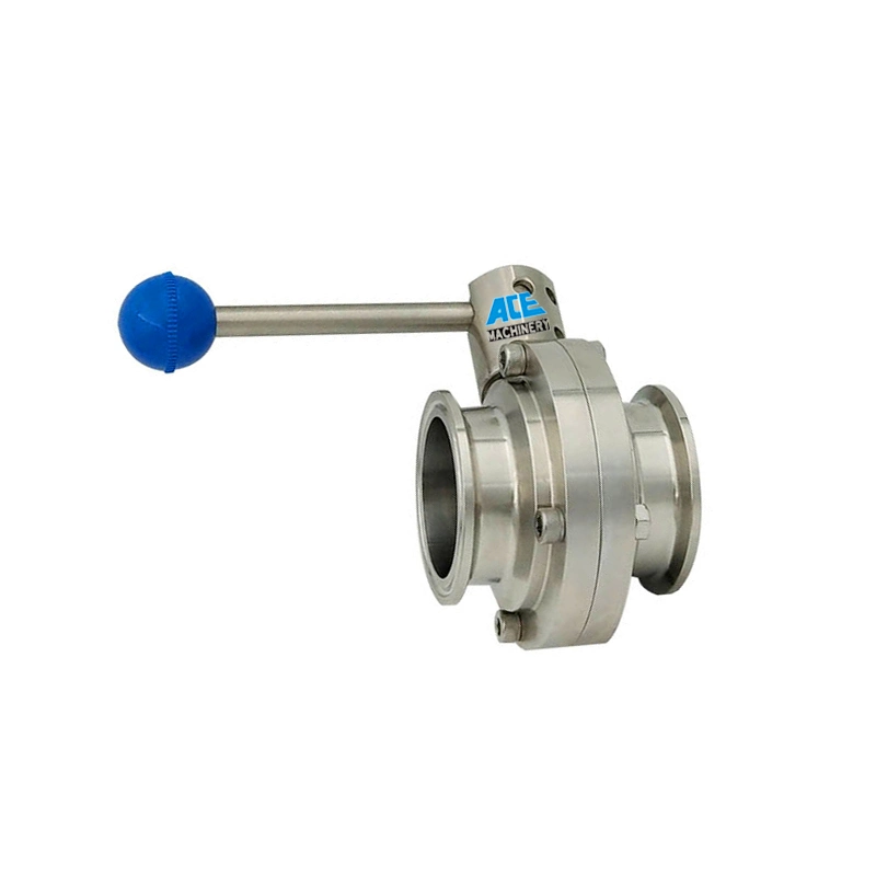 Low Price Sanitary Stainless Steel SS316 Weld/Male Rjt Butterfly Valve with Pulling Handle