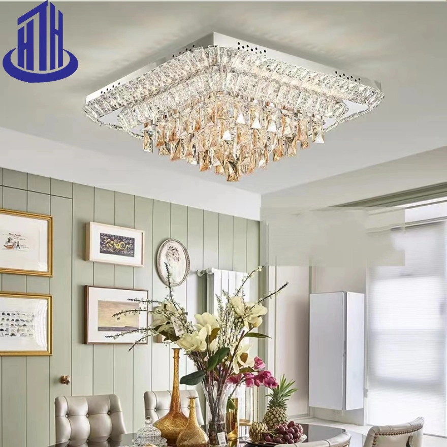 LED Moderne Luxe Carré/Rond Cristal Pendentif Lustre Plafonnier (8289)