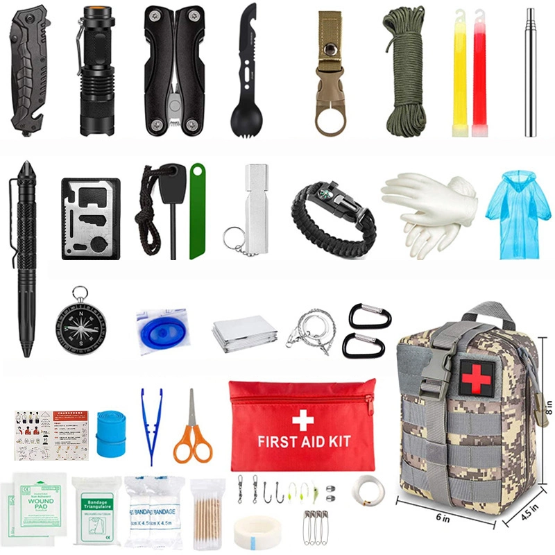 Camping Kit de supervivencia al aire libre equipos multifuncionales de equipos de emergencia SOS