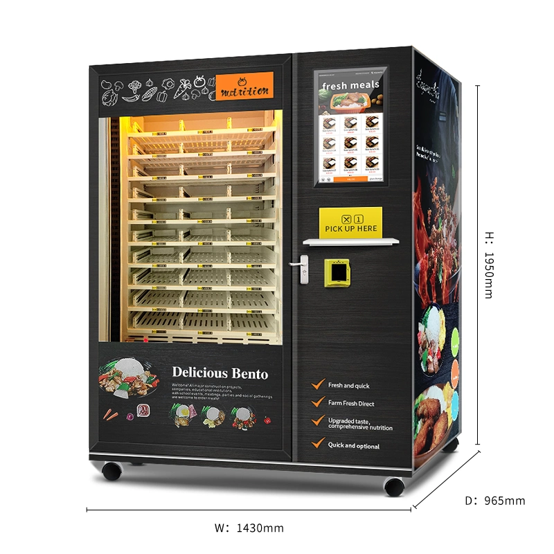 Automatic Fast Food Breakfast Meal Lunch Box Hot Food Vending Machine Heating