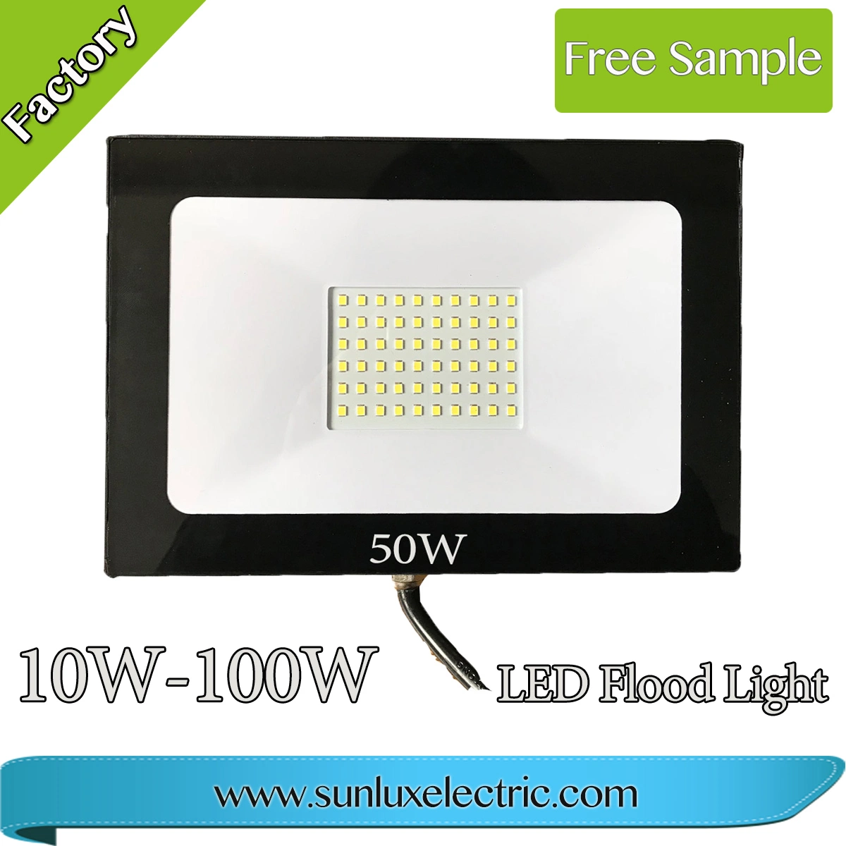 Distributor Factory Exports Saso UL CB Water Proof 10W - 100W IP66 Industrial LED Flood Light Made in China for Outdoor, Street, Garden, Park, Exterior Lighting