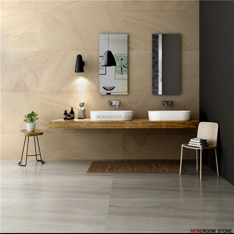 Rustic Large Format Dark Grey Porcelain Tiles for Floor