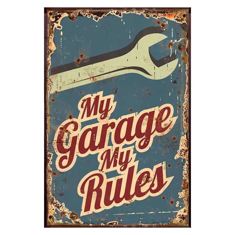 Retro Art Design Printing Painting Garage Wall Decor Vintage Metal Plate Signs