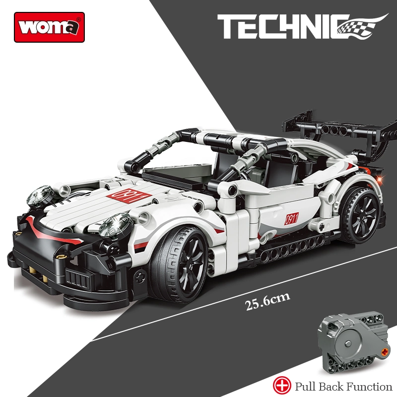 WOMA Toys Kids Technic Maquinaria velocidad Racing coche Modelo de montaje Bricolaje plástico mecánico bloques ladrillos Construcción Juego de Puzzle de Juguete DIY niños Juguete