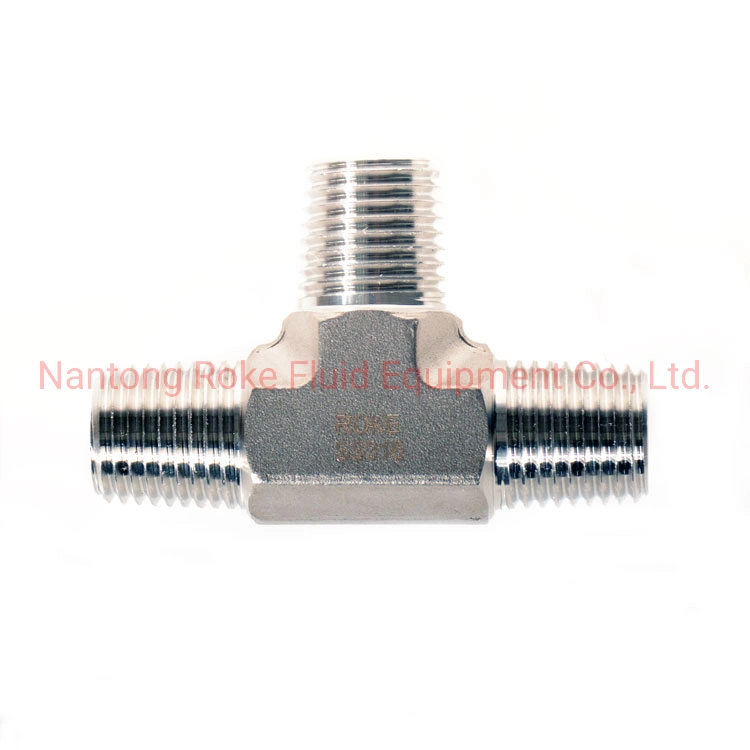 Male Thread Tees High Pressure 3 Way Thread Connector Pipe Fittings