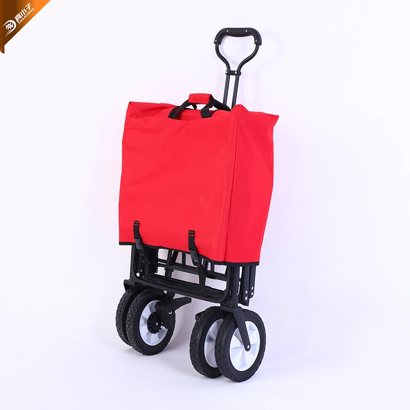 Factory Wholesale/Supplier OEM Trolley Wagon Folding 2 in 1 Lunch Bag Kids Beach Camp Wagon Cart with Removable Canopy