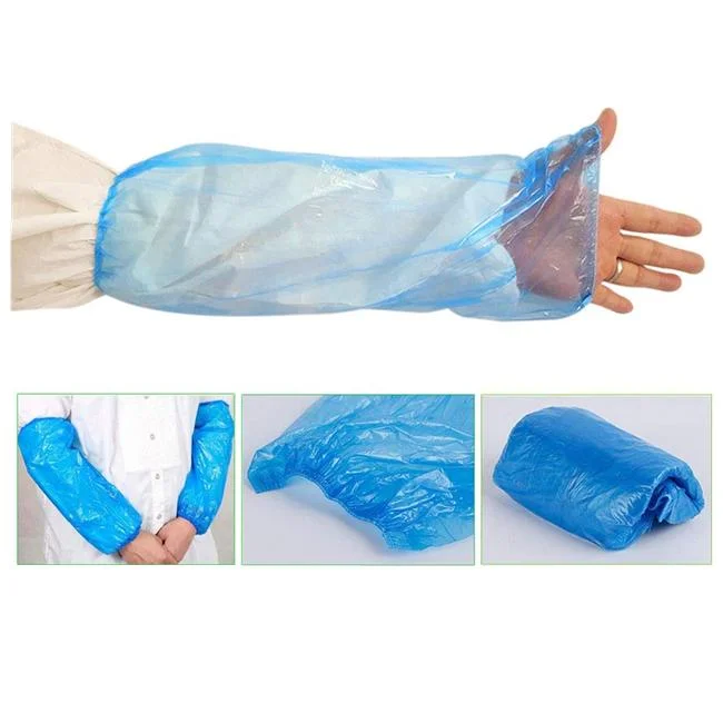 Disposable Waterproof PE Sleeve Cover Hand Made Plastic Arm Sleeves Blue ISO Approved