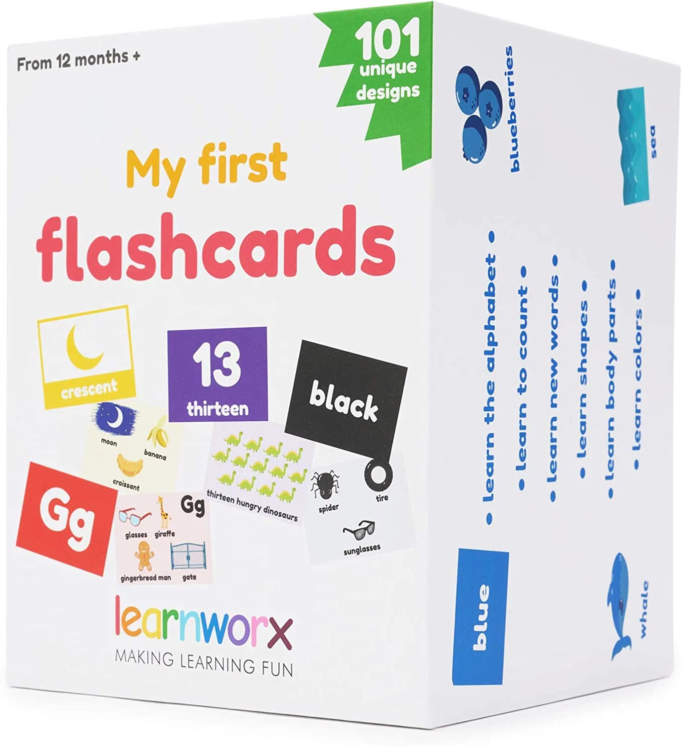 Learn Shapes, Numbers, Colors, Body Parts, Counting, Letters Flash Cards