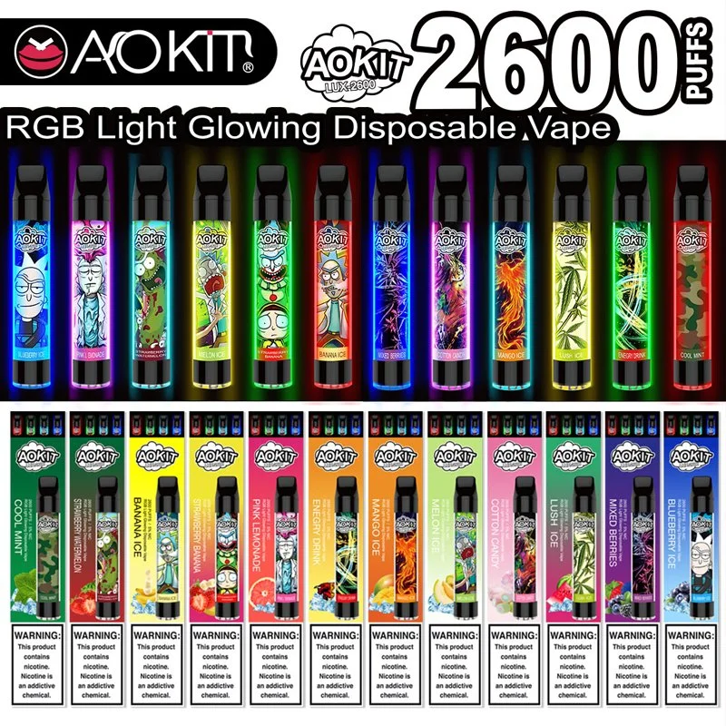 Japón Zbood Mini VAPE solo LED Smart Screen 0 nicotina Vapme R y M cigarrillo electrónico Aokit Lux 2600 PUffs VAPE desechable