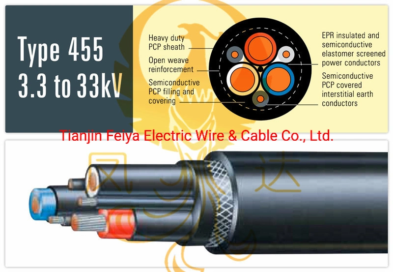 1.1/1.1kv AS/NZS 1802: 2000 Trailing Cable T-Cu/R-Ep-90/HD-85-Pcp Reeling & Trailing Cables Type 241.1