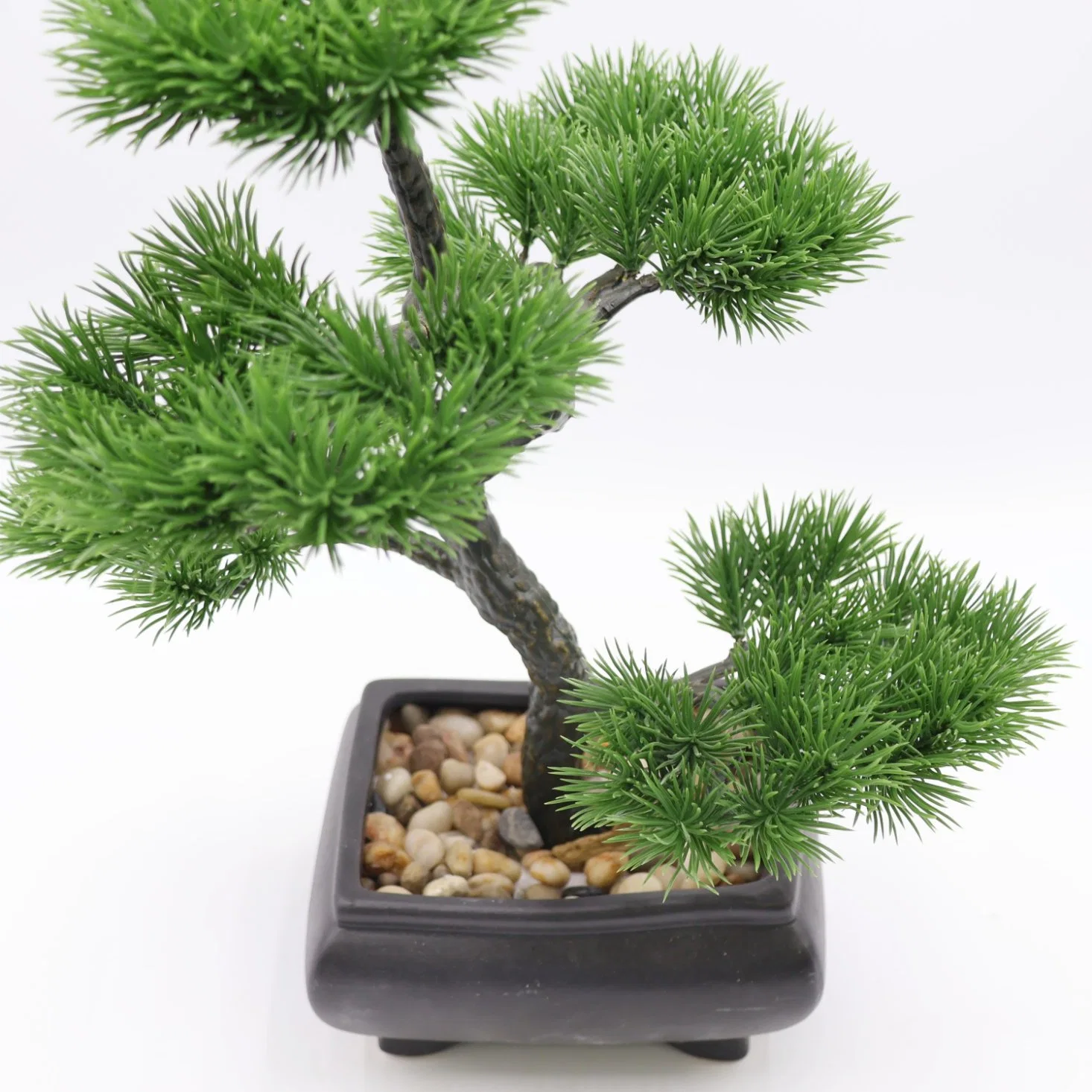 Export Hochwertige künstliche Blume Bonsai 18cm Kiefer Baum Künstliche Topfpflanze