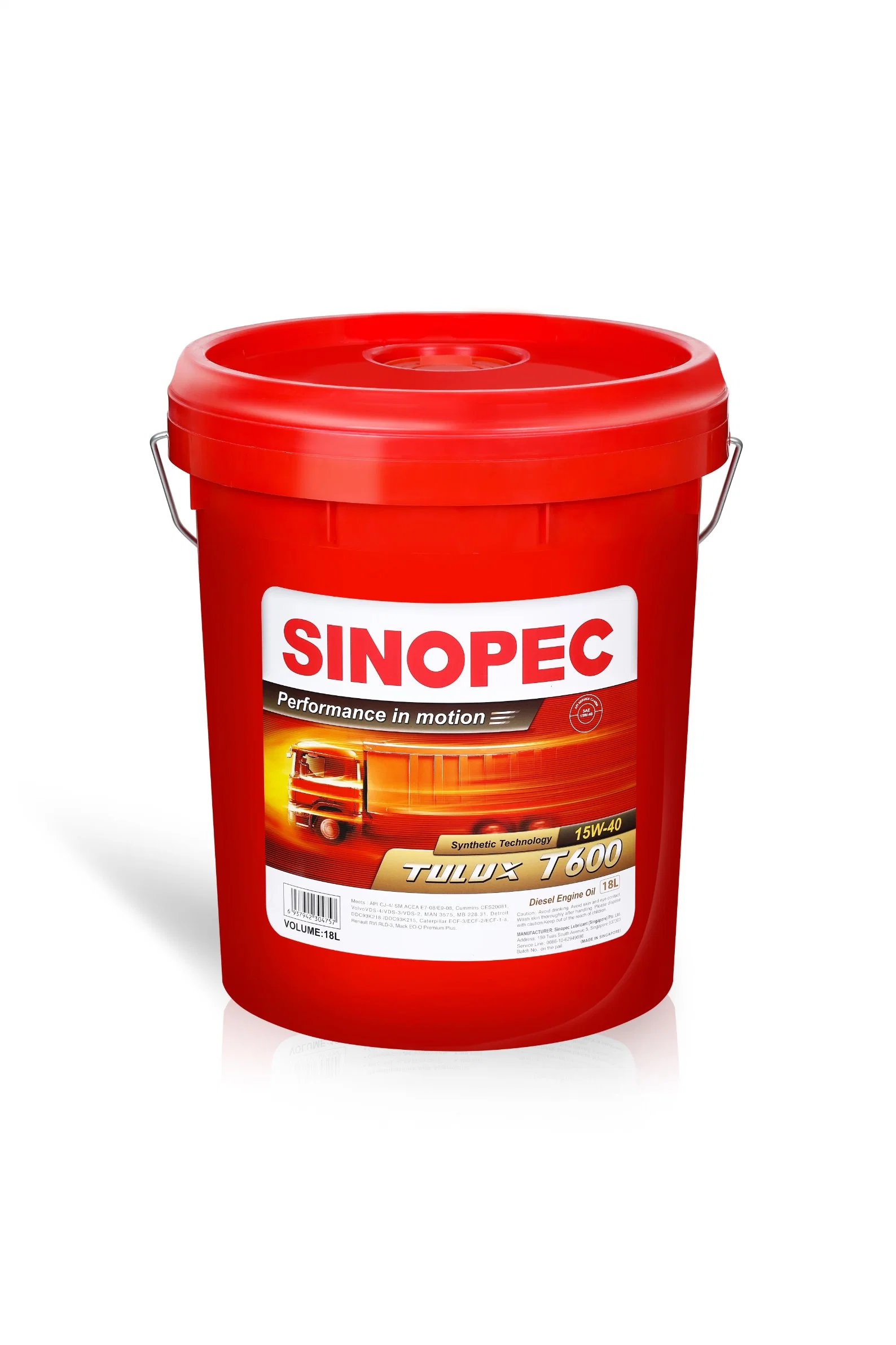 Sinopec Ci-4 15W40 Aceite del motor Diesel