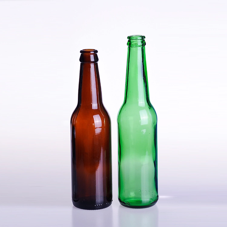 250ml 330ml 500ml Amber Clear Green Blue Color Glass Bottle with Crown Lid for Soda Water Beer Packaging