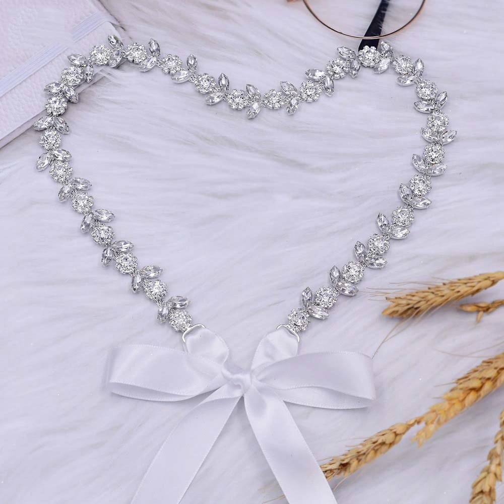 Hwb302 Bride Waist Chain Metal Belt Silver Alloy Waistband Wedding Accessory