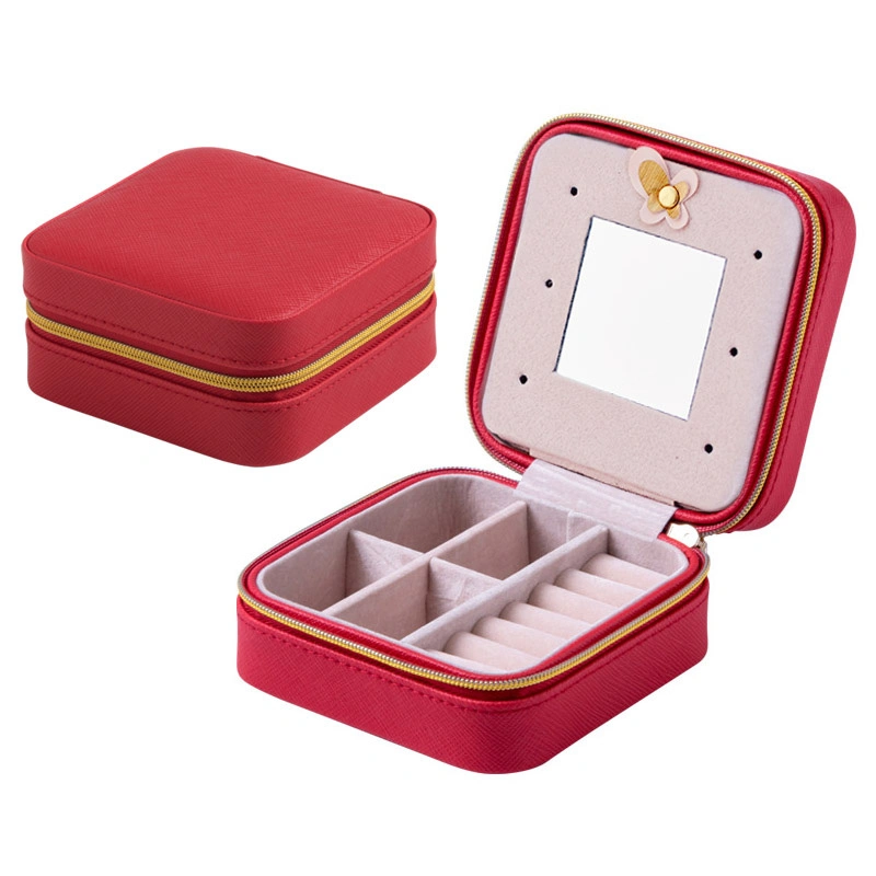 Factory Custom-Made Colorful Print Earring PU Storage Box with Decorations