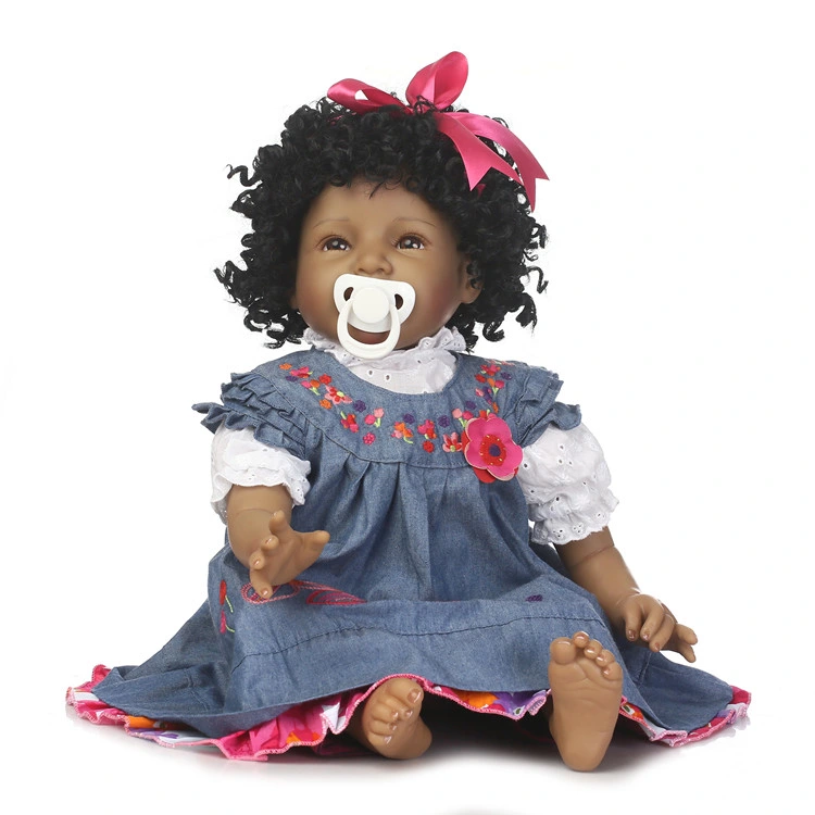 prix d'usine Top ventes Vinyi Reborn poupées en silicone souple de 22 pouces African American Fashion noir Baby Doll pour Fille Doll fabricant de la Chine