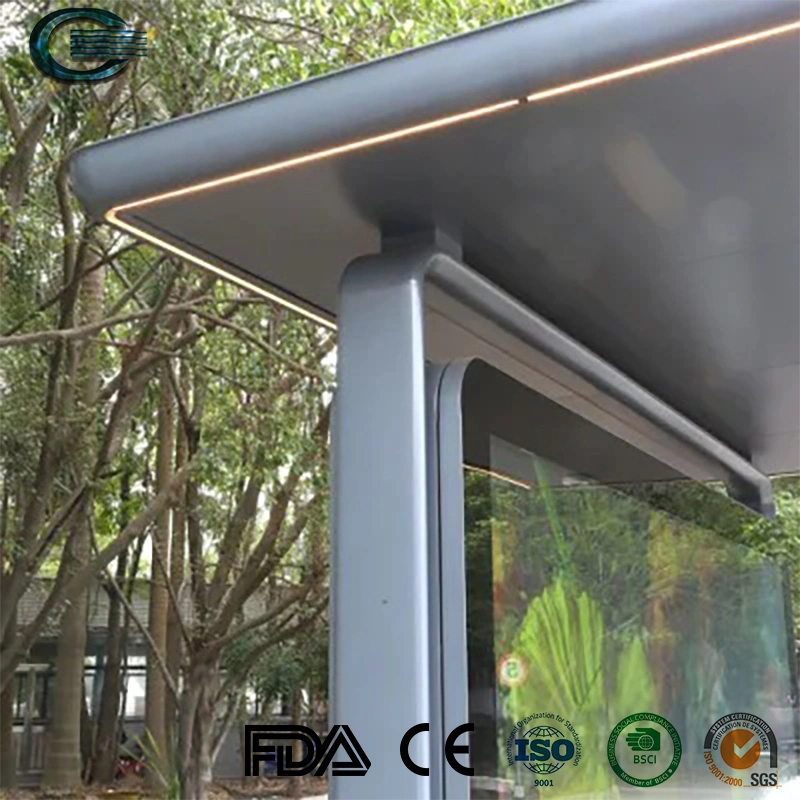 Huasheng Used Bus Stop Shelters for Sale China Outdoor Shelter Factory Unique Design Customized Smart Bus Shelter Bus Stop