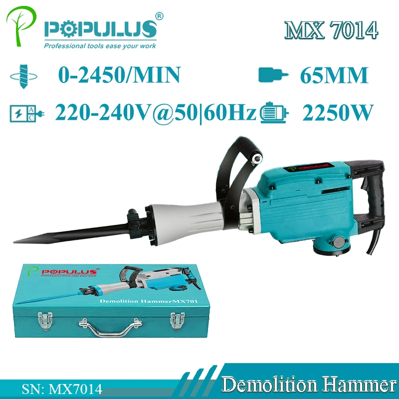 Le Populus nouvelle arrivée de qualité industrielle pH65 2250W Marteau de démolition de haute qualité Marteau de démolition électrique Jack marteau/marché Marteau rotatif pour le Vietnam