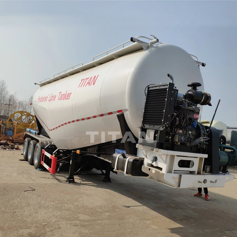 Titan 3axle 40cbm Ciment Bulker Nigeria Simba Cement Trailers with Cement Bulker Compressor for Unloading Cement Tankers