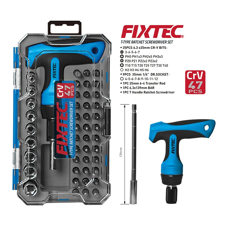 Fixtec Professional Full Range Hand Tools Sets Car Repair Tool Kit Socket Spanner Set with Ready Stock
