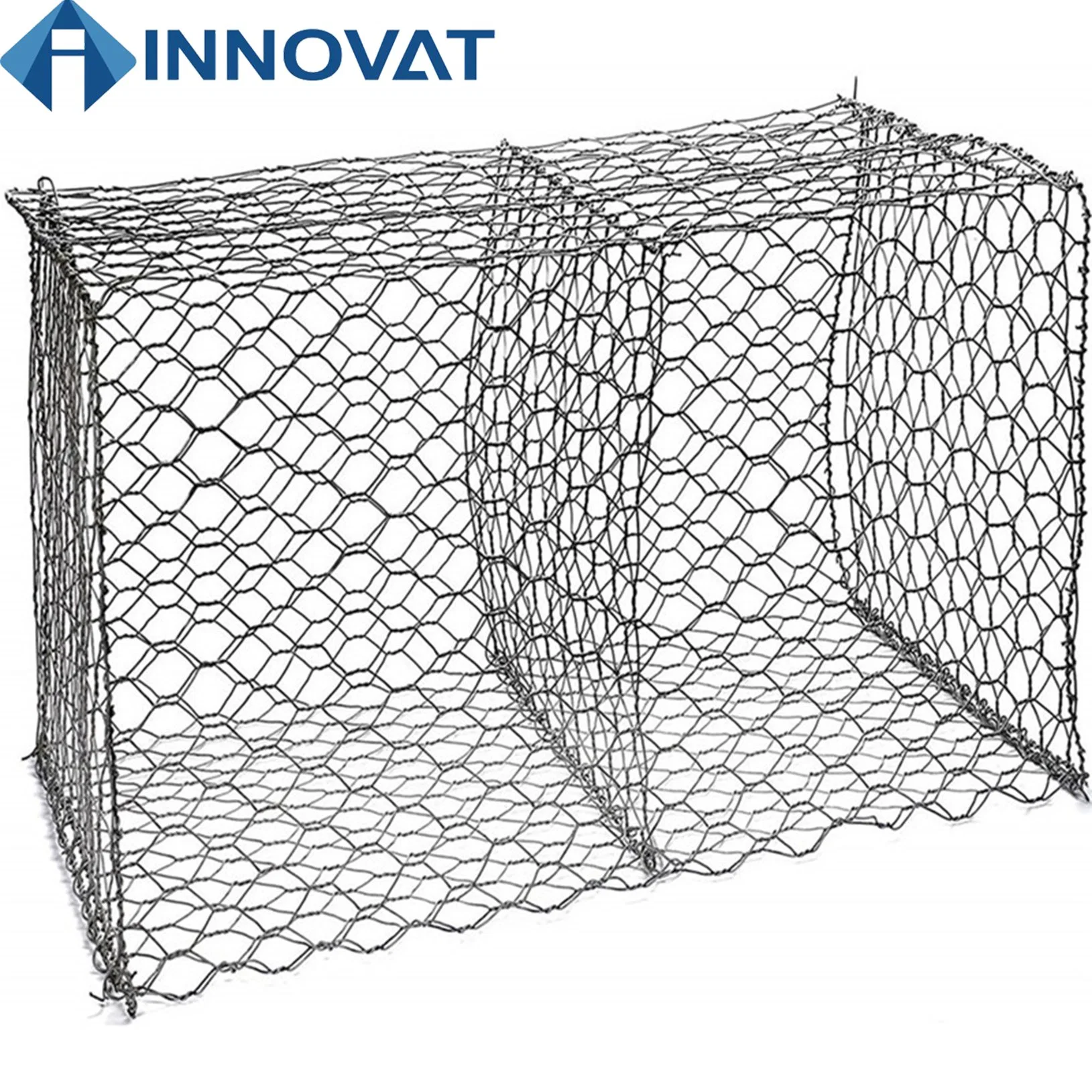 Malla de alambre hexagonal para gabiones / Caja de gabiones recubierta de PVC / Saco de gabiones / Roca de gabiones / Barrera defensiva / Barrera defensiva / Precio de cesta de gabiones / Malla