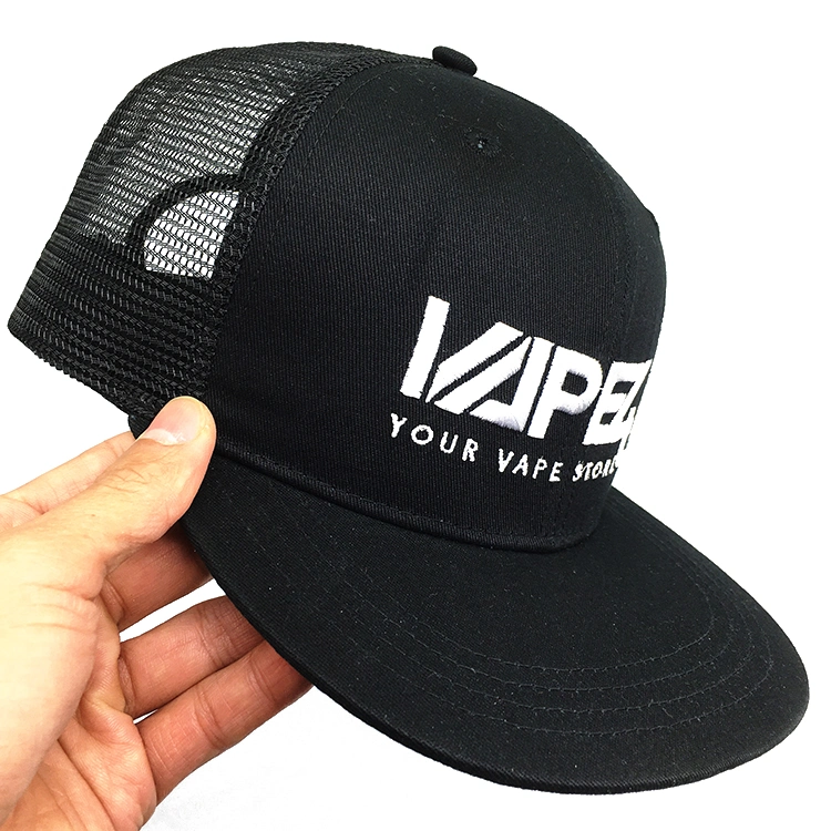 Wholesale 100% Cotton Embroidered Adjustable Custom Logo Flat Brim Hiphop Baseball Cap Hat